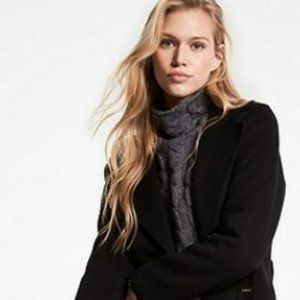 MICHAEL KORS - Wool Blend Wrap Coat, Black, XS